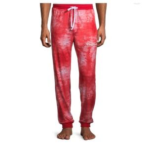 Budweiser Red Tie Dye Beer Logo Pajama Pants Size M Lounge Sleepwear‎ Unisex